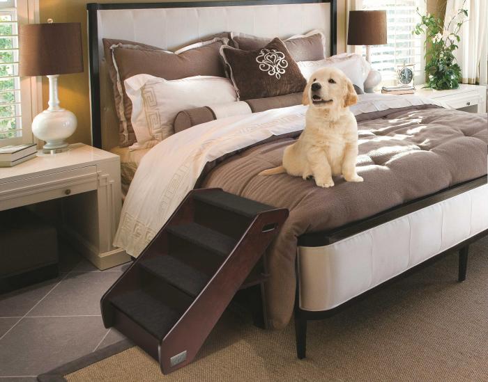 Modern wooden pet bed with stairs